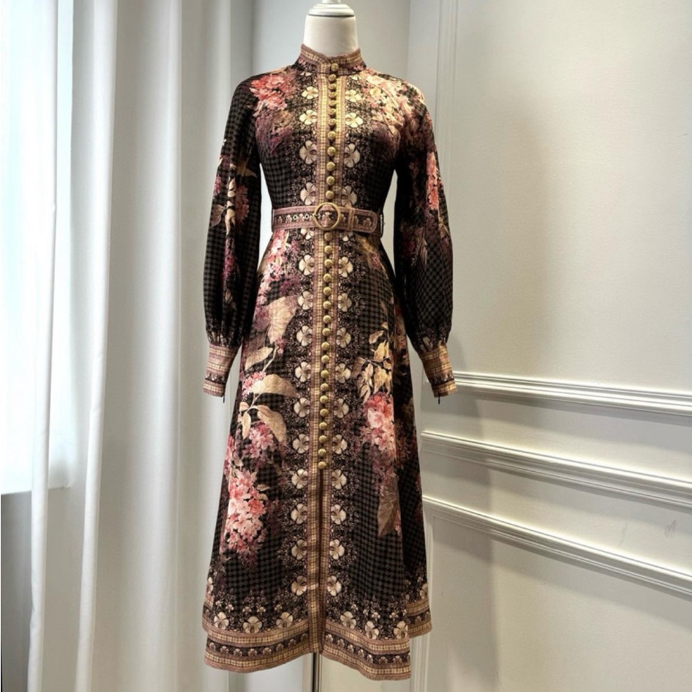 Gorgeous Autumnal Zimmermann Long Sleeve Button Dress